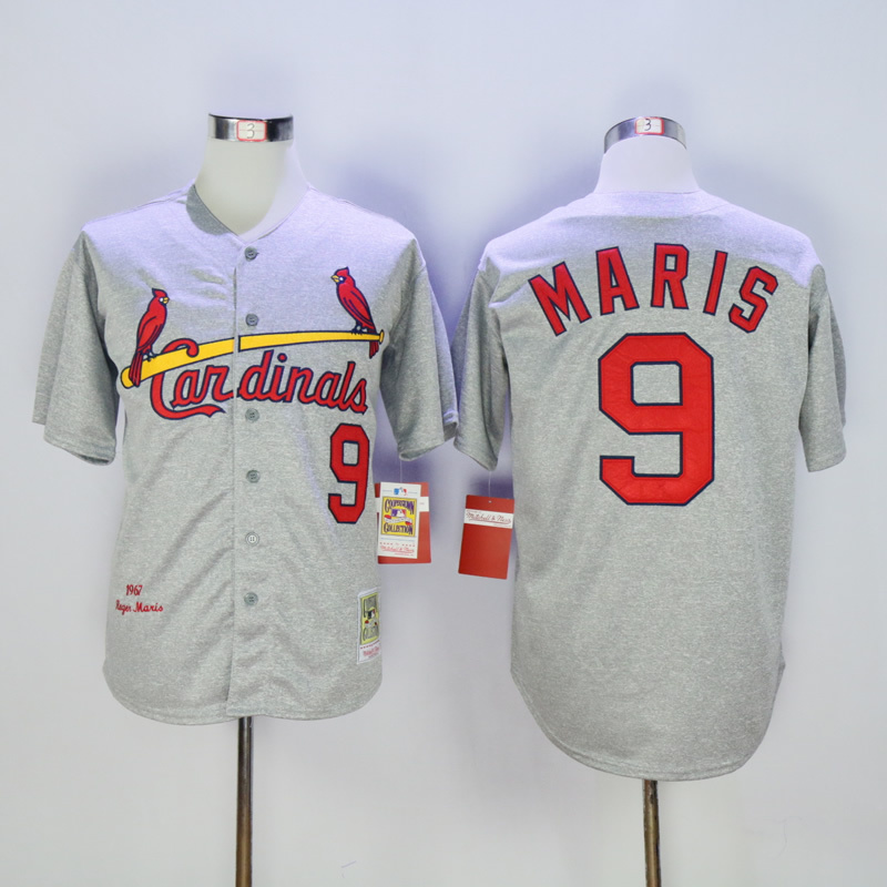 2017 MLB St. Louis Cardinals #9 Maris Grey 1967 Throwback Jerseys